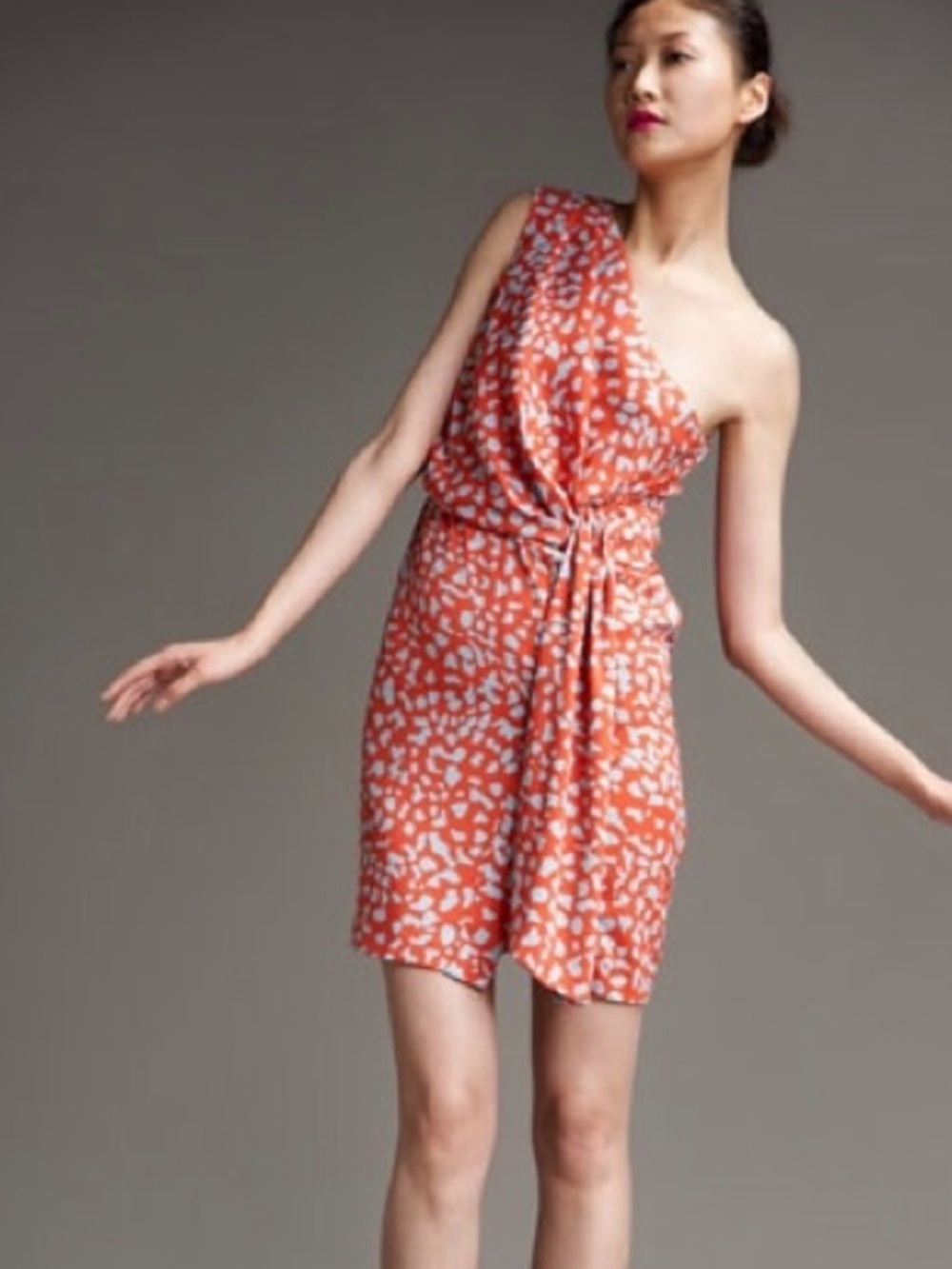 Women’s Diane Von Furstenberg Agatha One-Shoulder Silk Draped Dress - Sz: 0